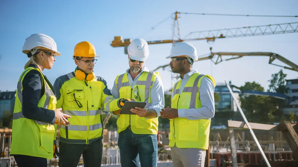 Webb's Training people in hard hats